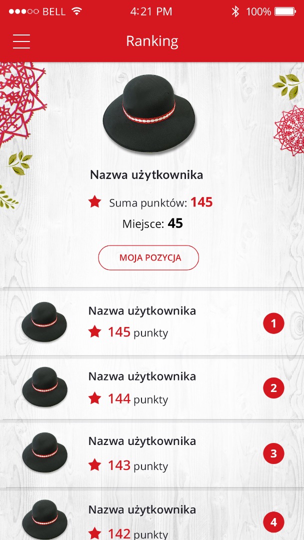 Skarby Górali - ranking graczy w aplikacji